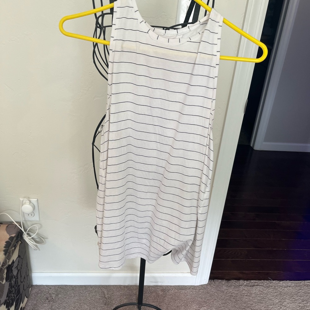 lululemon athletica White and Black Striped Tank Top